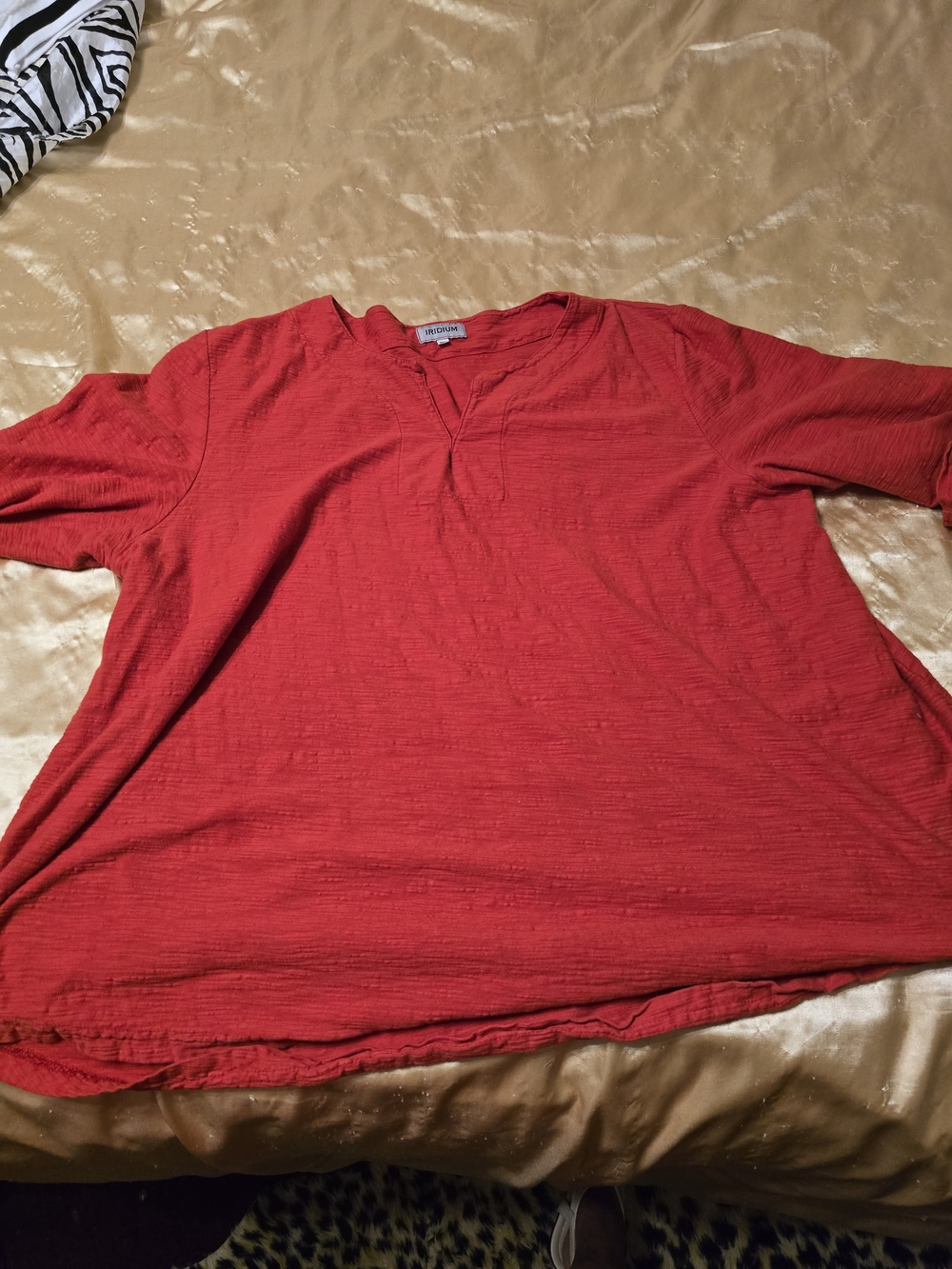 Casual Red Women's Top - Soft V-Neck